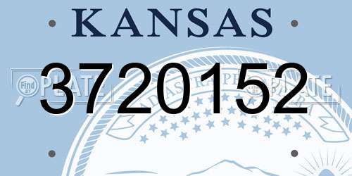 3720152 Kansas License Plate