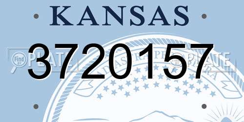 3720157 Kansas License Plate