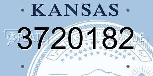 3720182 Kansas License Plate