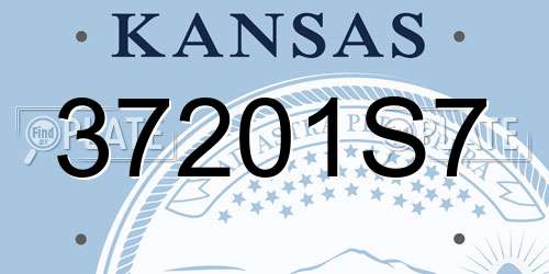 37201S7 Kansas License Plate