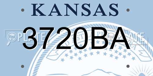 3720BA Kansas License Plate
