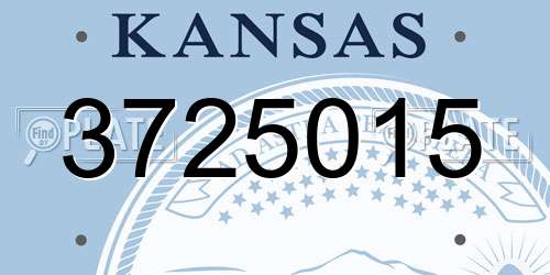 3725015 Kansas License Plate