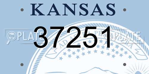 37251 Kansas License Plate