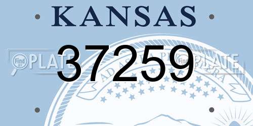 37259 Kansas License Plate