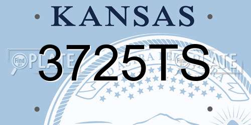 3725TS Kansas License Plate