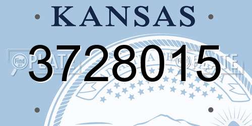 3728015 Kansas License Plate