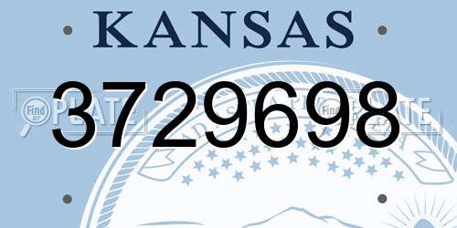 3729698 Kansas License Plate
