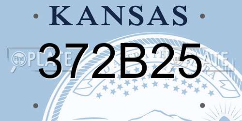372B25 Kansas License Plate