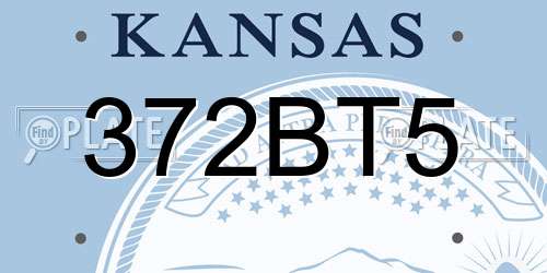 372BT5 Kansas License Plate