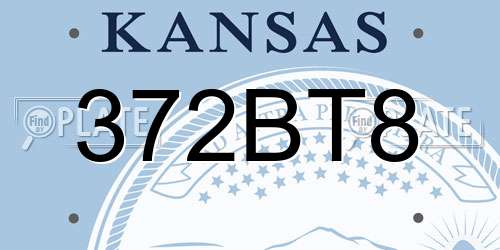 372BT8 Kansas License Plate