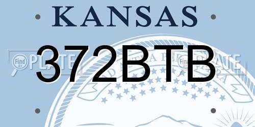 372BTB Kansas License Plate