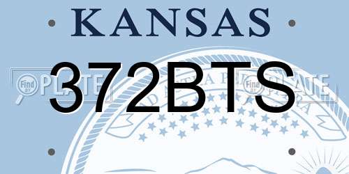 372BTS Kansas License Plate