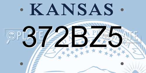 372BZ5 Kansas License Plate