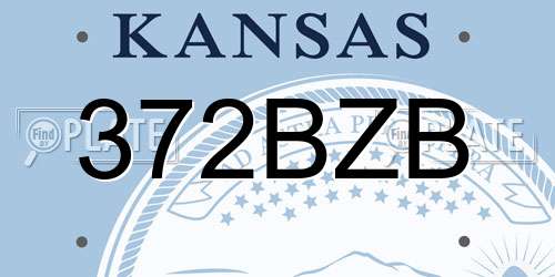 372BZB Kansas License Plate