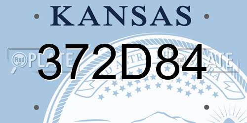 372D84 Kansas License Plate