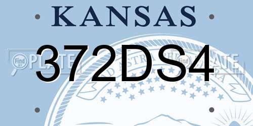 372DS4 Kansas License Plate