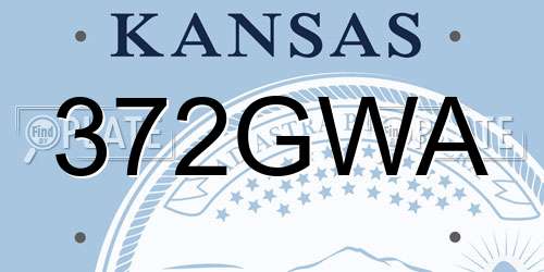 372GWA Kansas License Plate