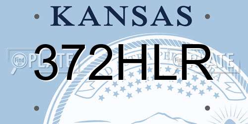 372HLR Kansas License Plate