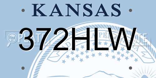 372HLW Kansas License Plate