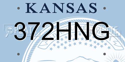 372HNG Kansas License Plate