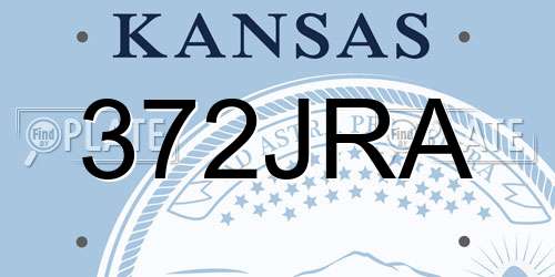 372JRA Kansas License Plate
