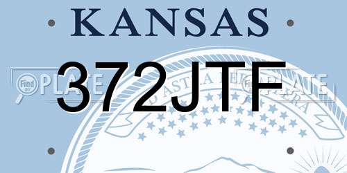 372JTF Kansas License Plate