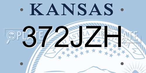 372JZH Kansas License Plate