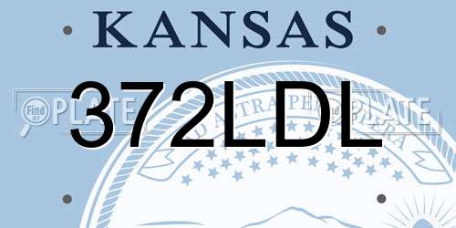 372LDL Kansas License Plate