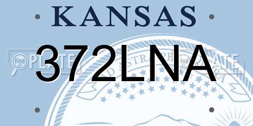 372LNA Kansas License Plate