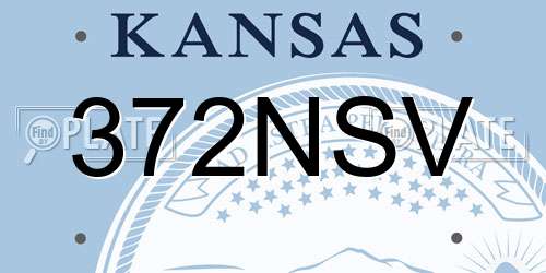 372NSV Kansas License Plate