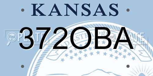 372OBA Kansas License Plate