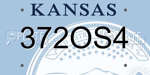 372OS4 Kansas License Plate