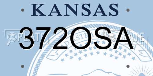 372OSA Kansas License Plate