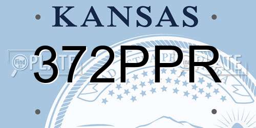 372PPR Kansas License Plate