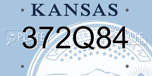 372Q84 Kansas License Plate