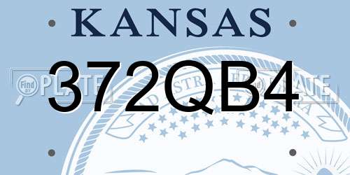 372QB4 Kansas License Plate