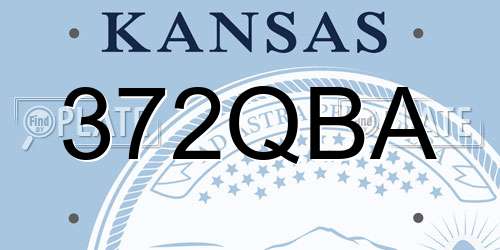 372QBA Kansas License Plate