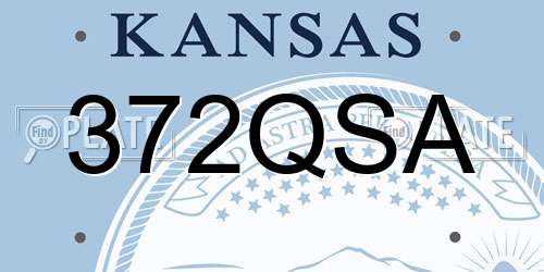 372QSA Kansas License Plate