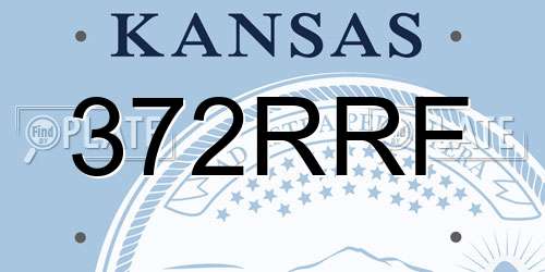 372RRF Kansas License Plate