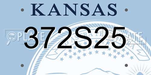 372S25 Kansas License Plate