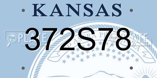 372S78 Kansas License Plate