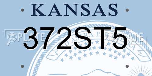 372ST5 Kansas License Plate