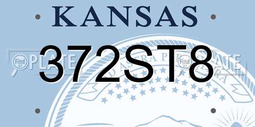 372ST8 Kansas License Plate