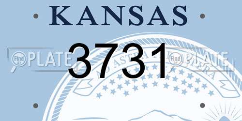 3731 Kansas License Plate