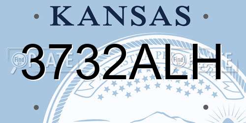 3732ALH Kansas License Plate