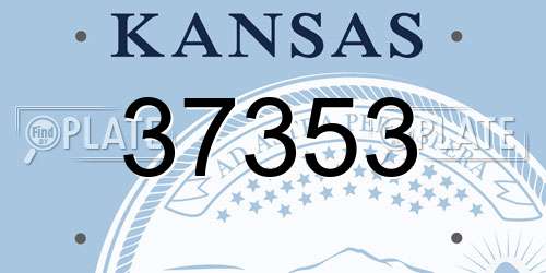 37353 Kansas License Plate