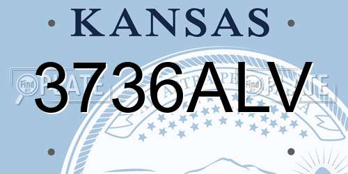 3736ALV Kansas License Plate