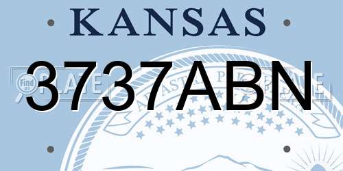 3737ABN Kansas License Plate