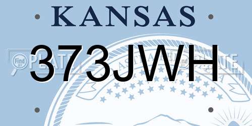 373JWH Kansas License Plate
