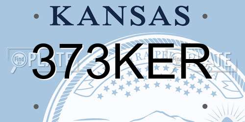373KER Kansas License Plate